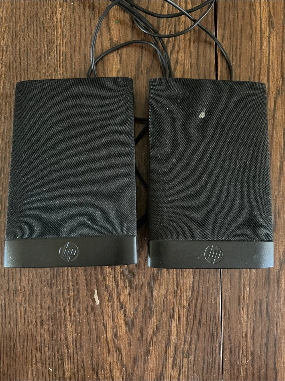 HP Black Wired Desktop Speaker Pair with HP Logo